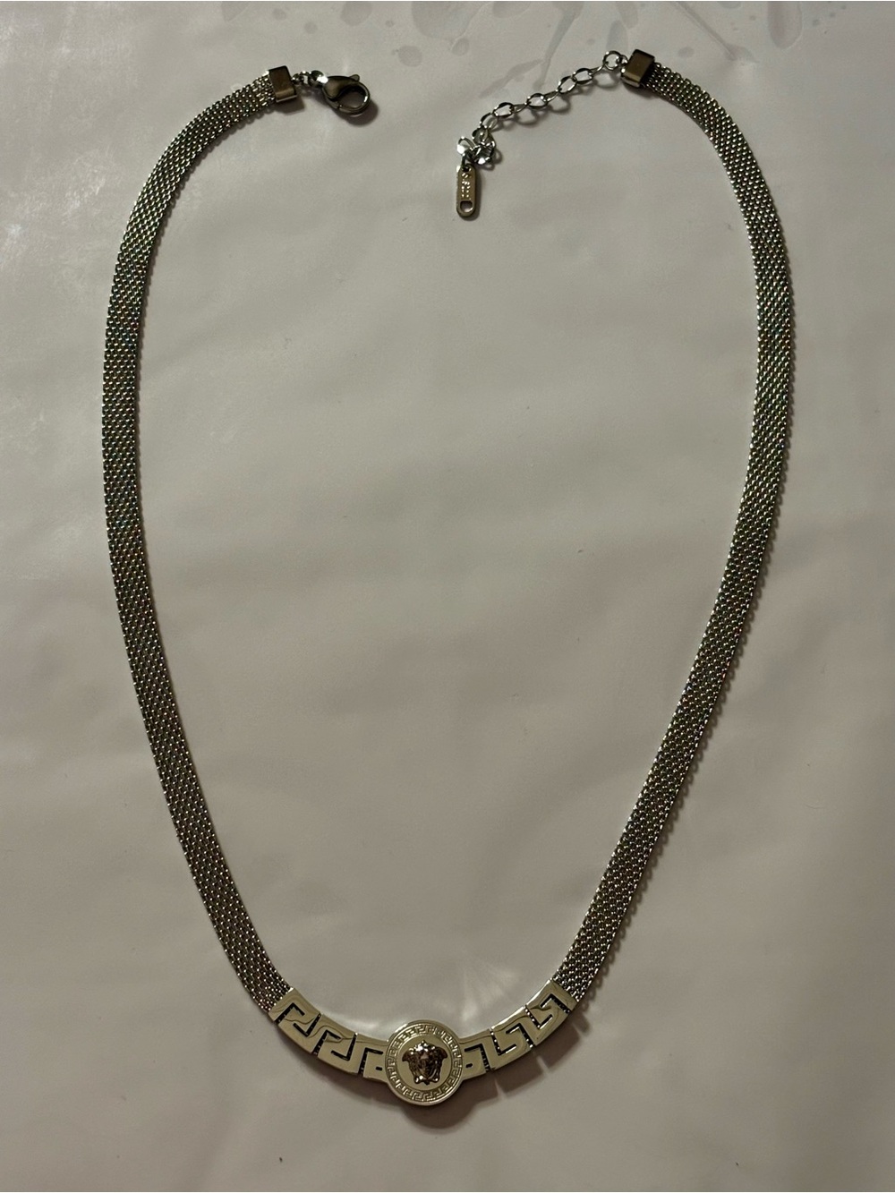 Classic Silver Greek Key Pendant Necklace - Picture 3 of 6